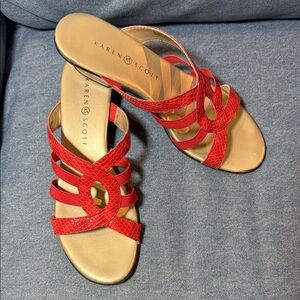 Karen Scott Red Strappy Sandals